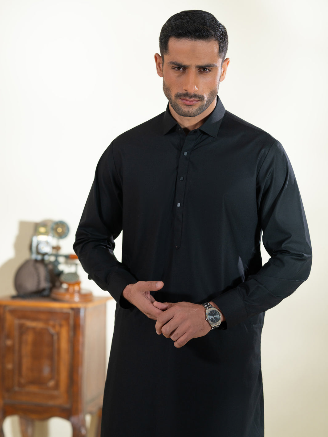 Black Kameez Shalwar - ALWA-KS-595