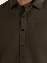 Olive Kameez Shalwar - ALWA-KS-606