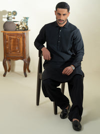 Black Kameez Shalwar - ALWA-KS-608