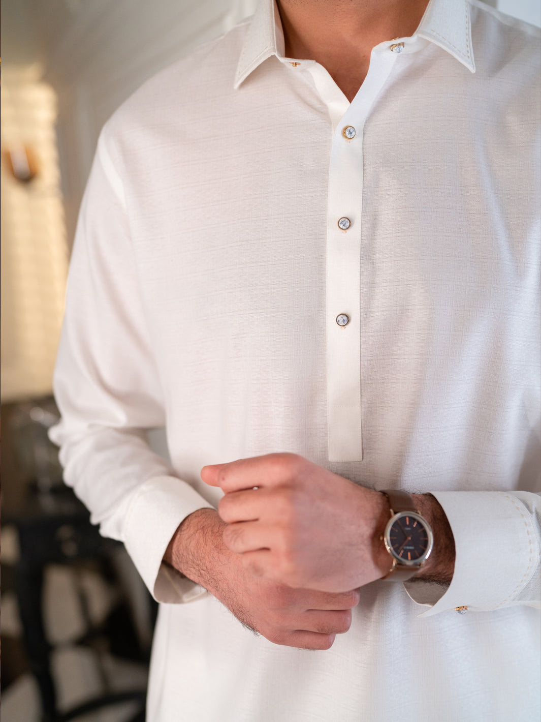 White Cotton Cut & Sew Kameez Shalwar - ALWA-KS-610