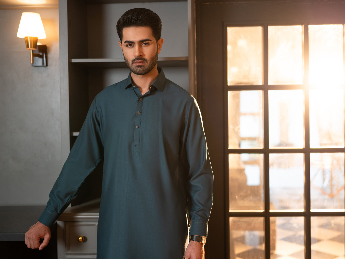 Teal Cut & Sew Kameez Shalwar - ALWA-KS-635
