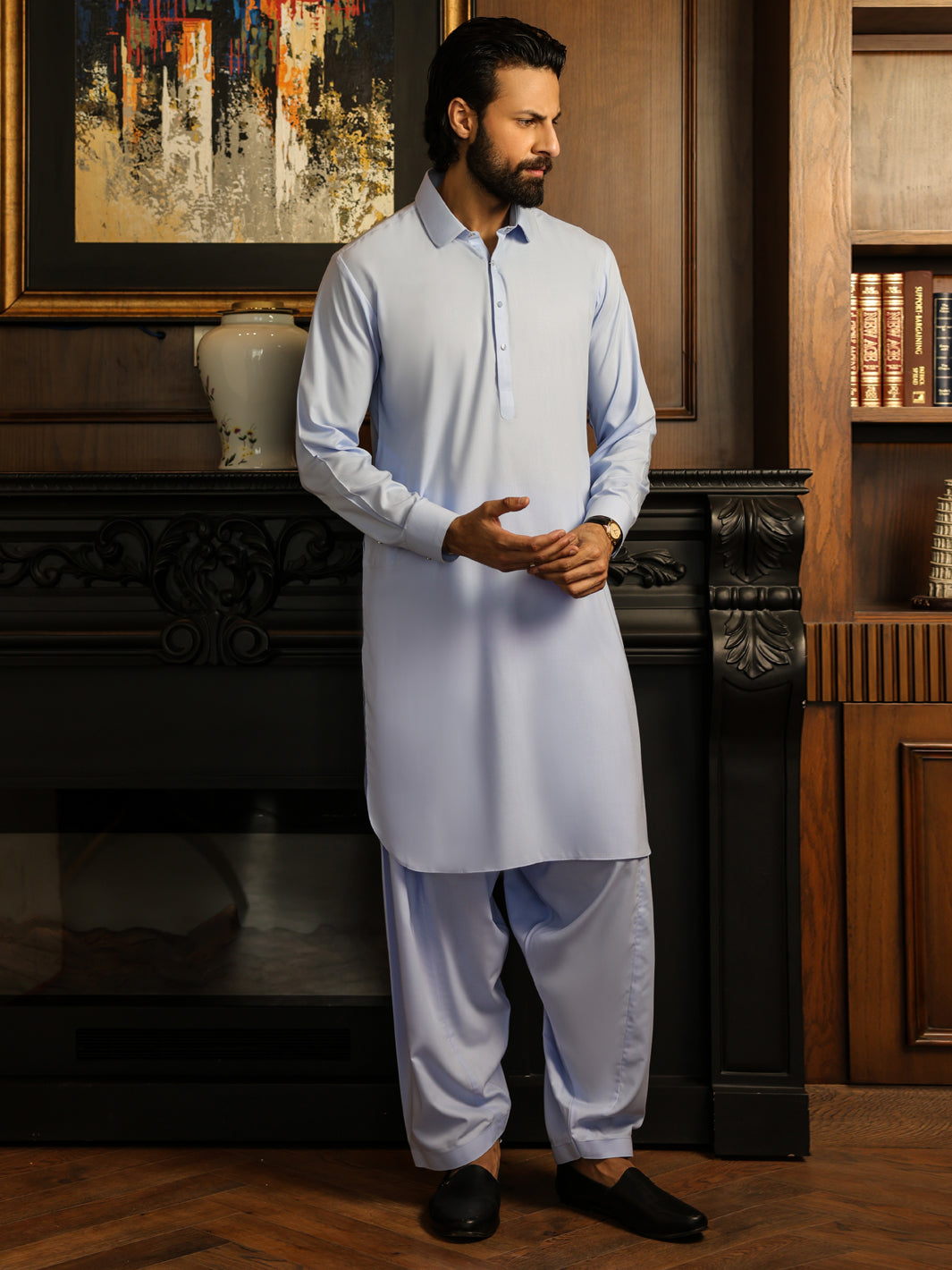 Light Blue Kameez Shalwar - ALWA-KS-643