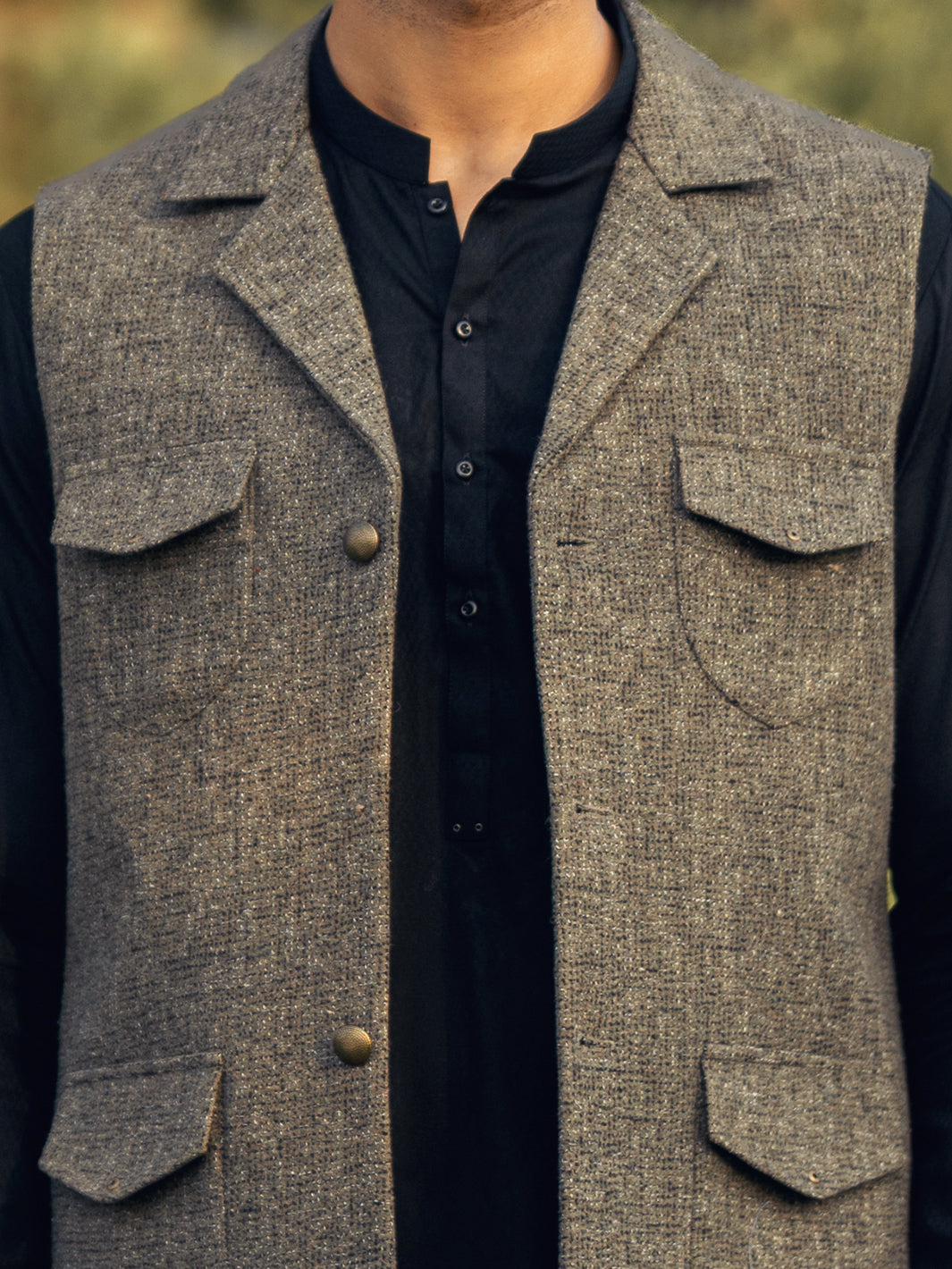Olive Green Waistcoat - AL-WC-603