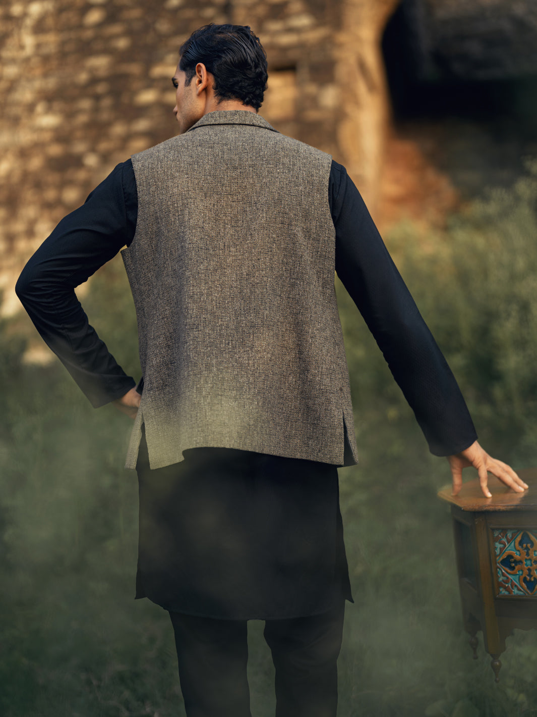 Olive Green Waistcoat - AL-WC-603