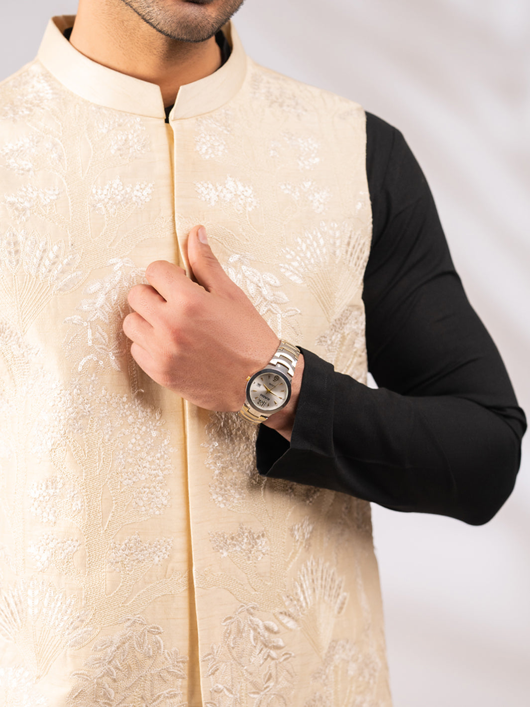 Cream Semi-Formal Waistcoat - AL-WC-618A