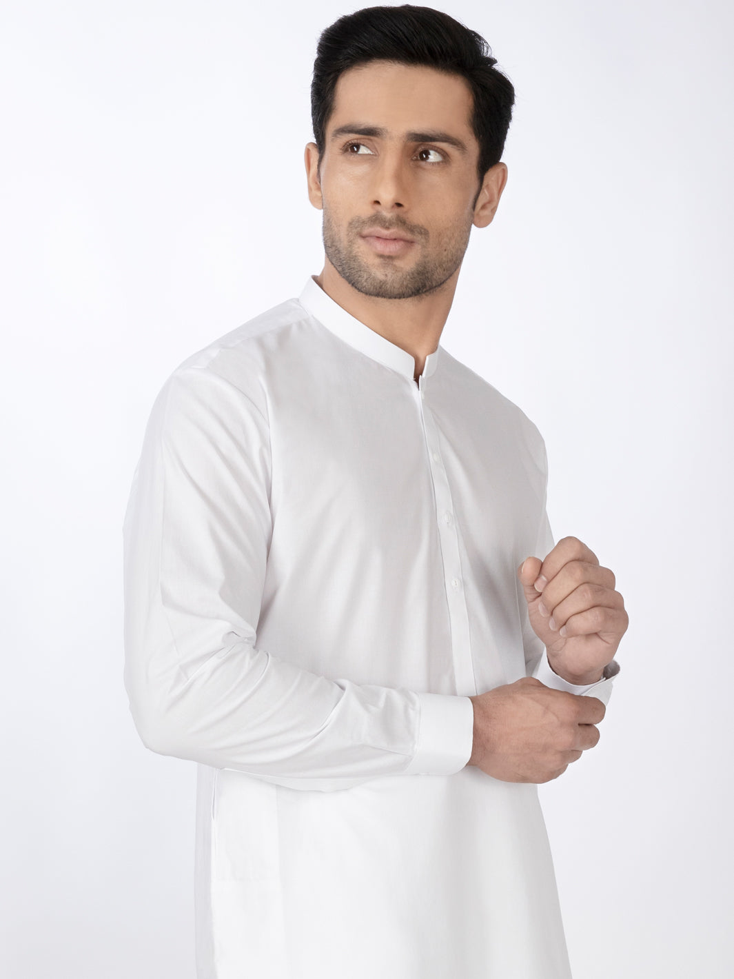 White Cotton Kurta Trouser - ALBQ-KT-002