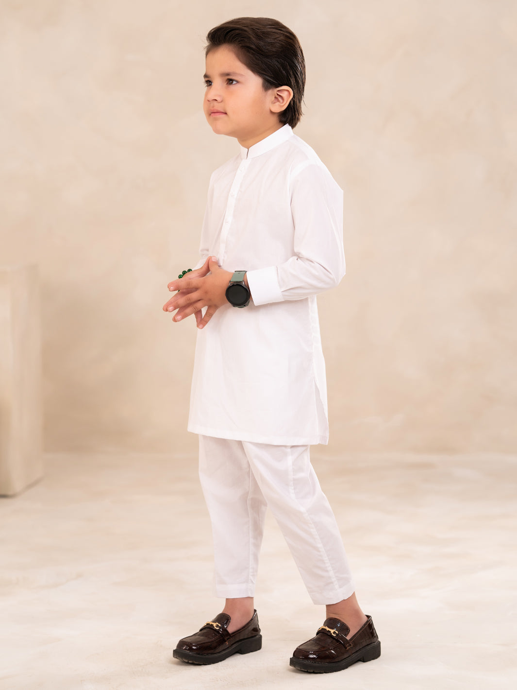 White Cotton Boys Kurta Trousers - ALBY-BQ-KT-001