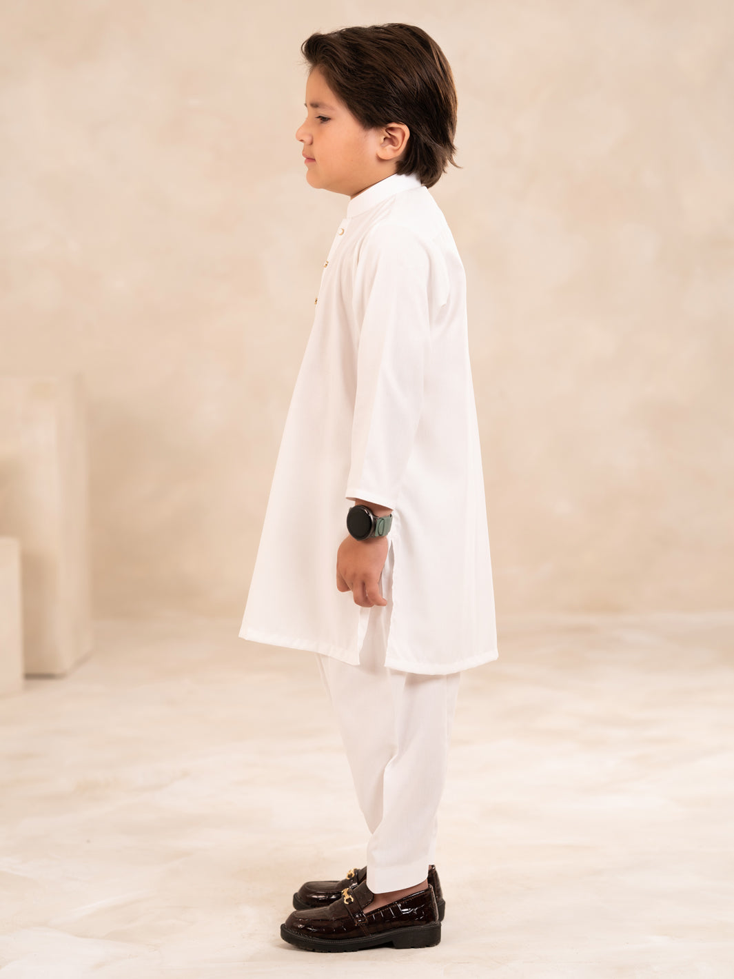 White Plain Kameez Shalwar - ALBYET-KS-001