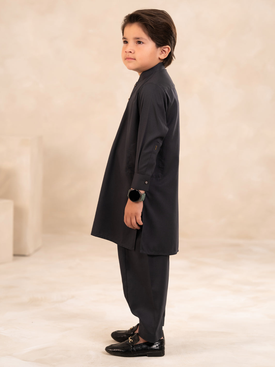 Grey Plain Kameez Shalwar - ALBYET-KS-002