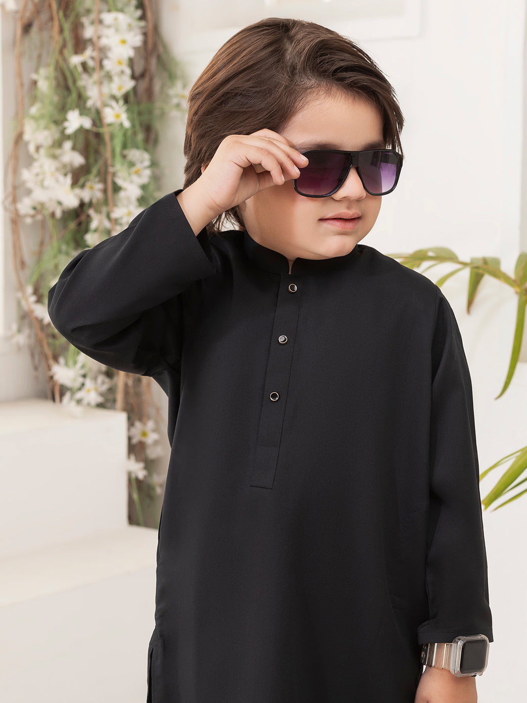 Black Blended Kurta Trouser - ALBY-KT-016