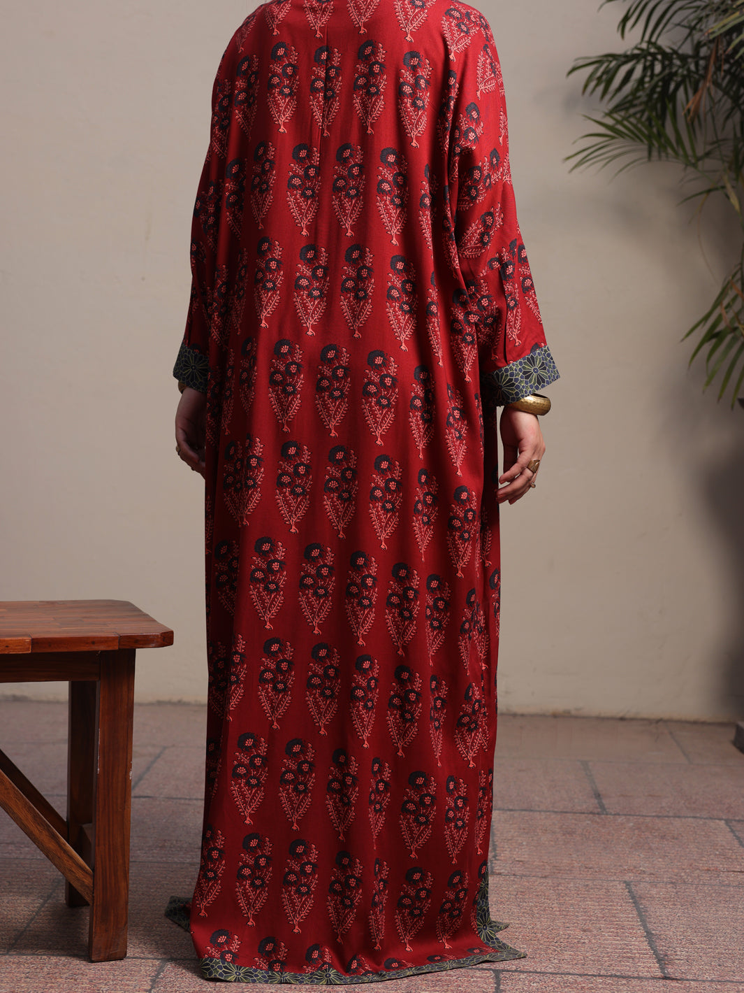 Maroon Linen Tunic - ALCR-LK-1058