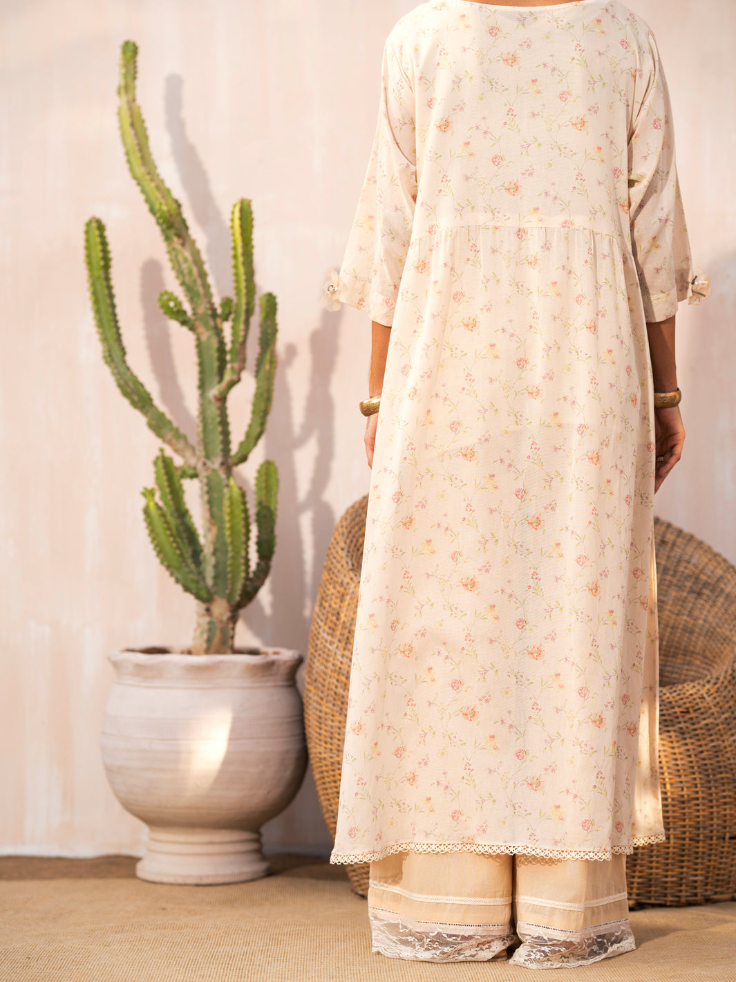 Off White Cotton Tunic - ALCR-LK-1077