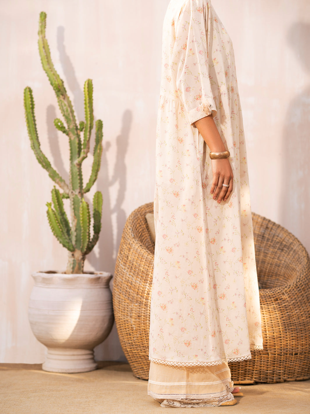 Off White Cotton Tunic - ALCR-LK-1077
