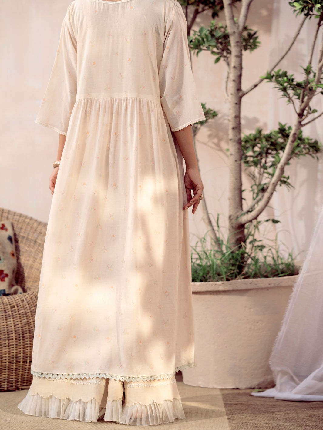Off White Cotton Tunic - ALCR-LK-1078
