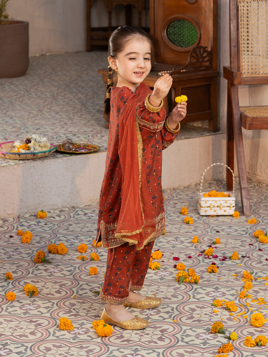 Maroon 3Pc Stitched - ALGR-3PS-LS-014