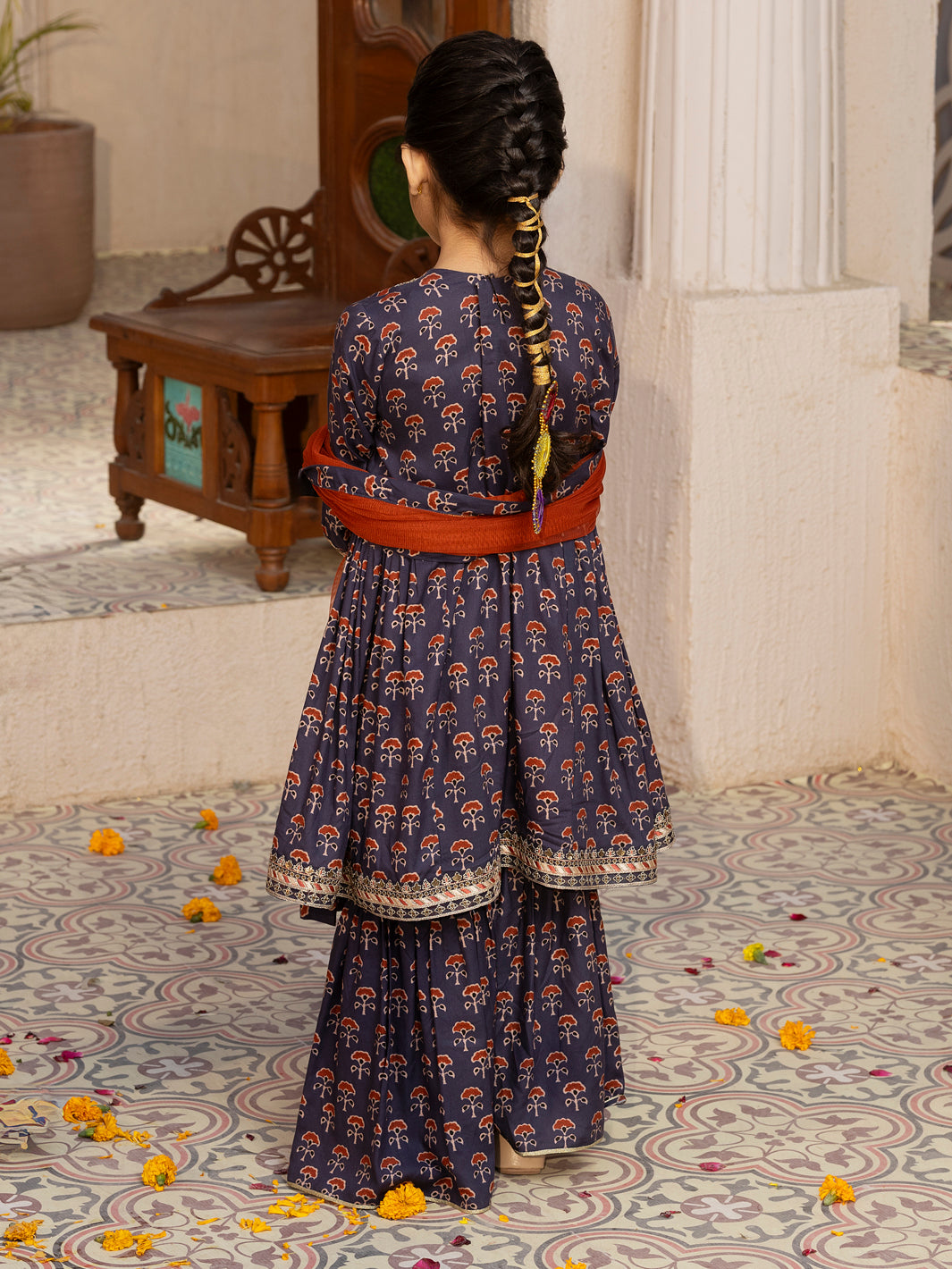 Blue 3Pc Stitched - ALGR-3PS-LS-015