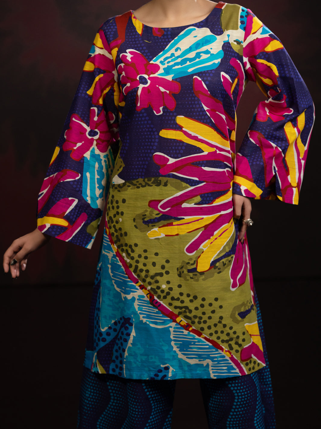 Black Light Slub Khaddar 2Pc Stitched - AL-2PS-LKS-1093