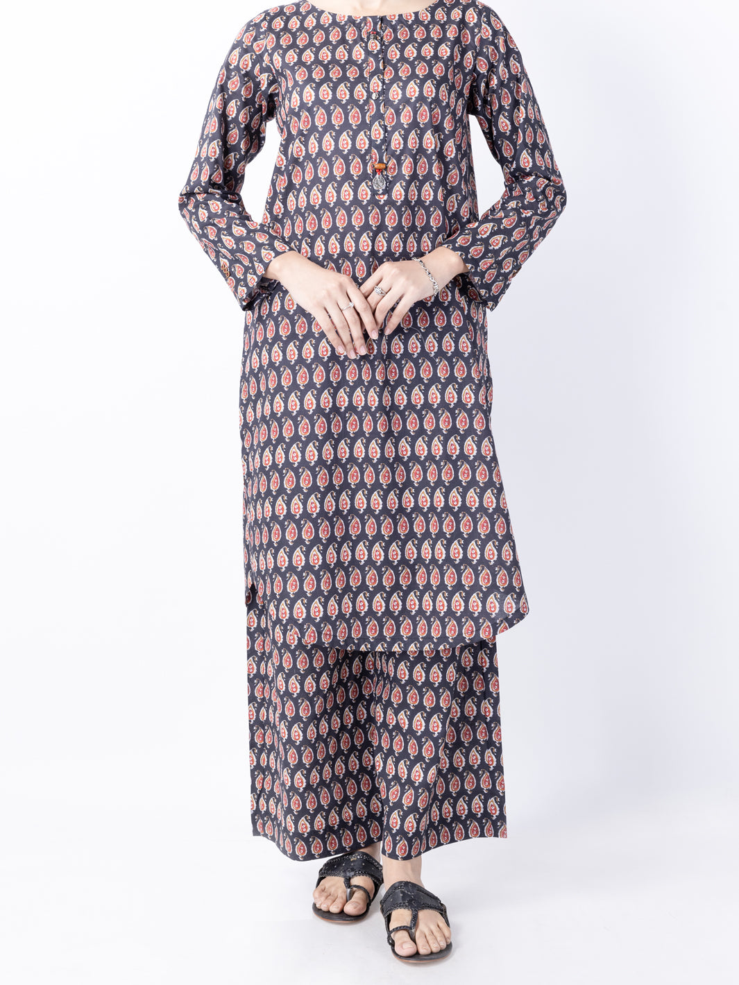 Black Lawn 2 Piece Unstitched - ALP-2PS-1743 - Almirah Online
