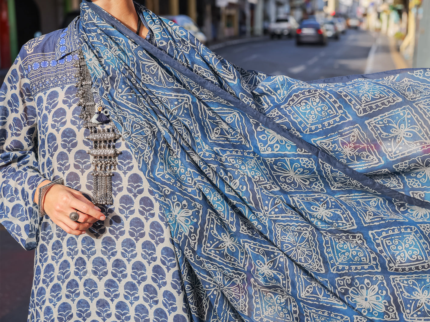 Blue Lawn 3 Piece Unstitched - ALP-3PS-1757 - Almirah Online