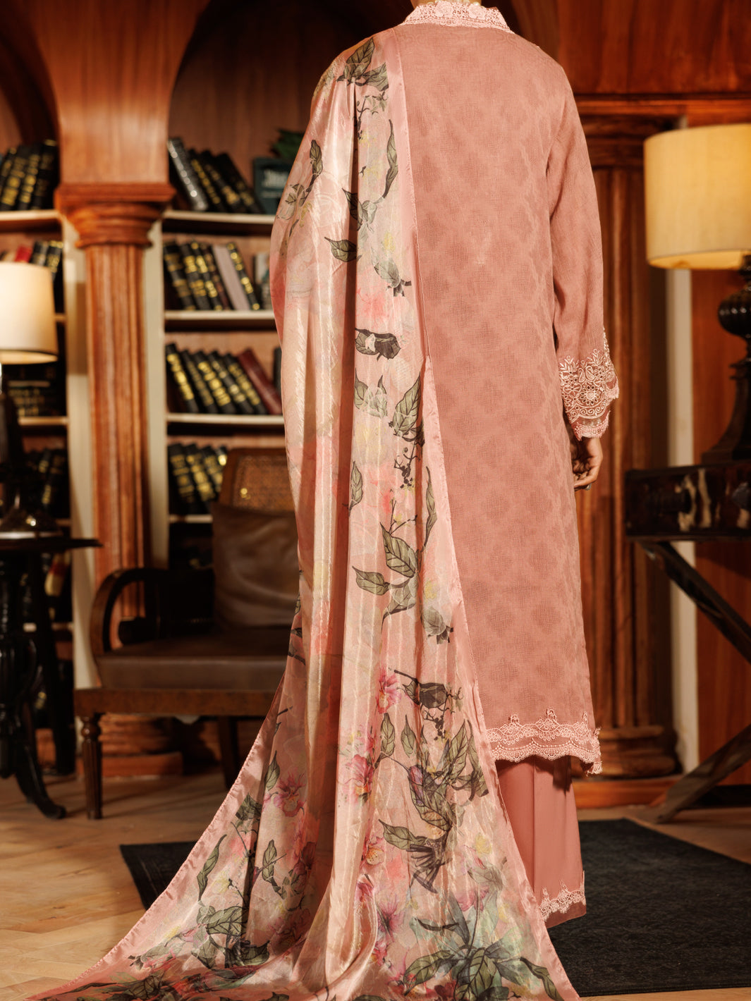 Tea Pink Cotton Dobby 3Pc Stitched - ALP-3PS-2057