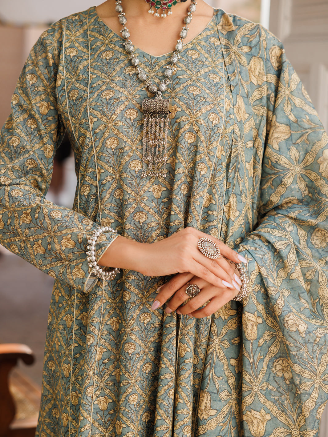 Mehndi Green Lawn 3 Piece Stitched - ALP-3PS-2130