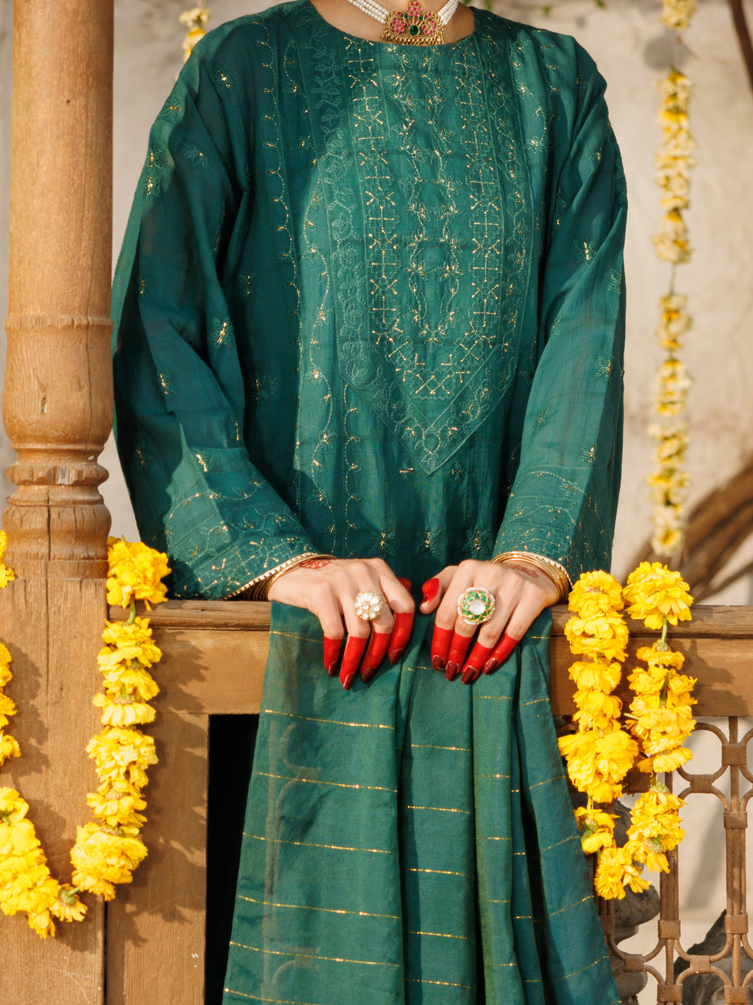 Green Dobby 3Pc Stitched - ALP-3PS-2169