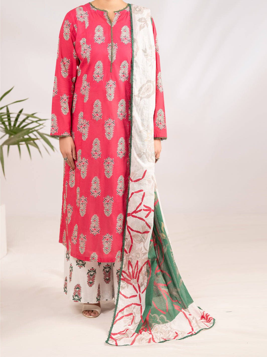 Pink Lawn 3Pc Stitched - ALP-3PS-2292