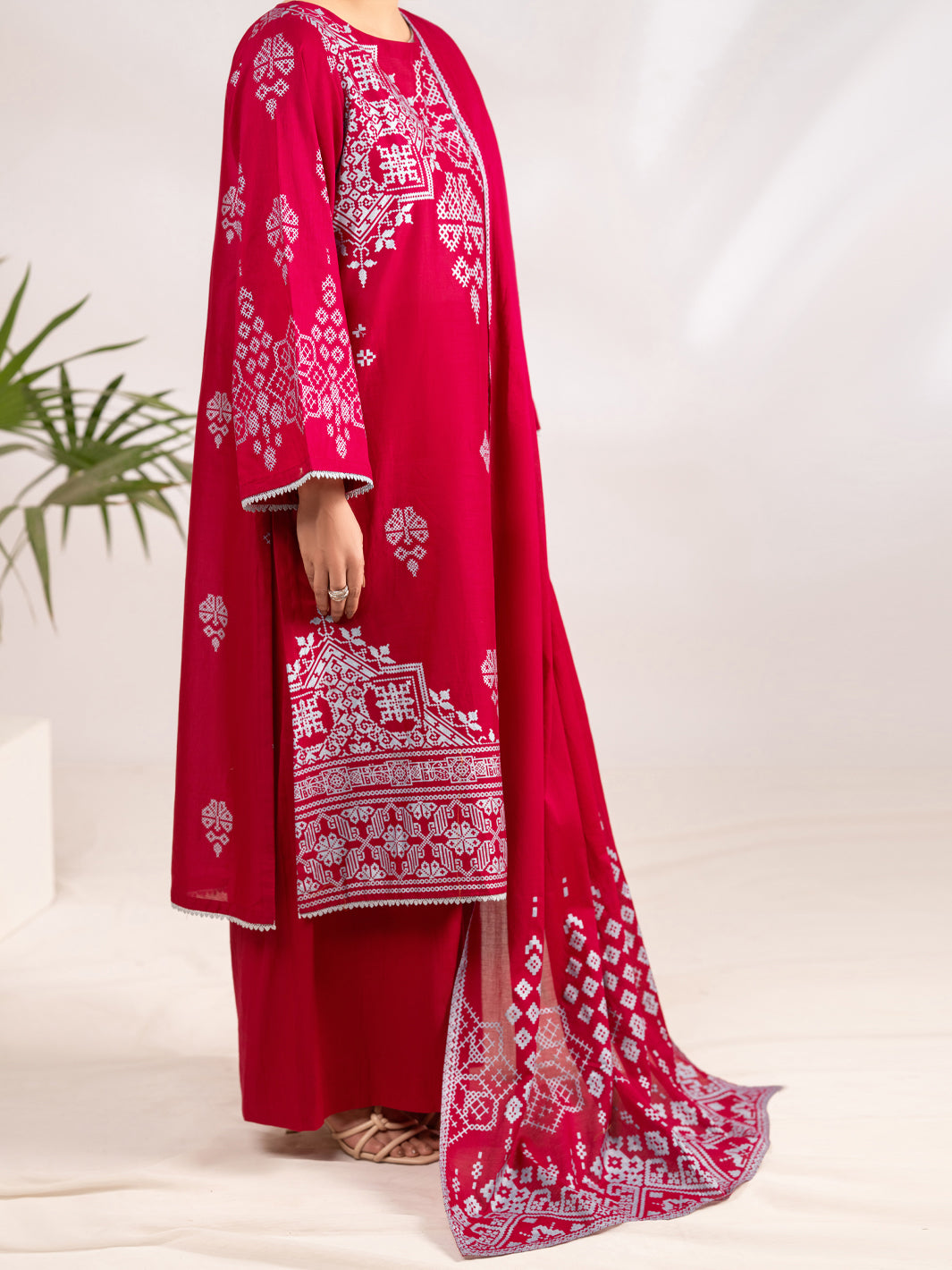 Fuchsia Poly-Lawn 3Pc Stitched - ALP-3PS-2295