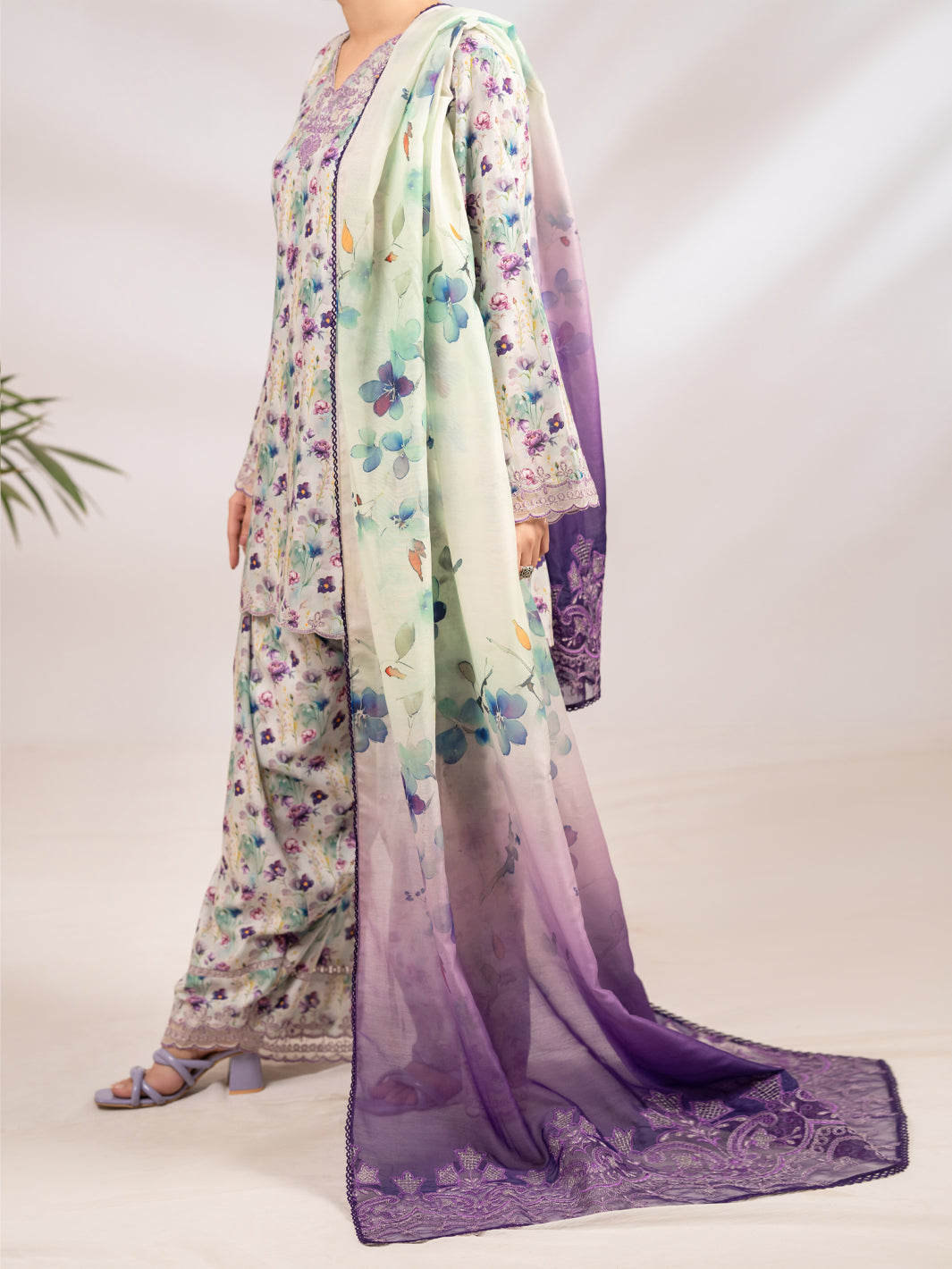 Light Green Poly-Lawn 3Pc Stitched - ALP-3PS-2361