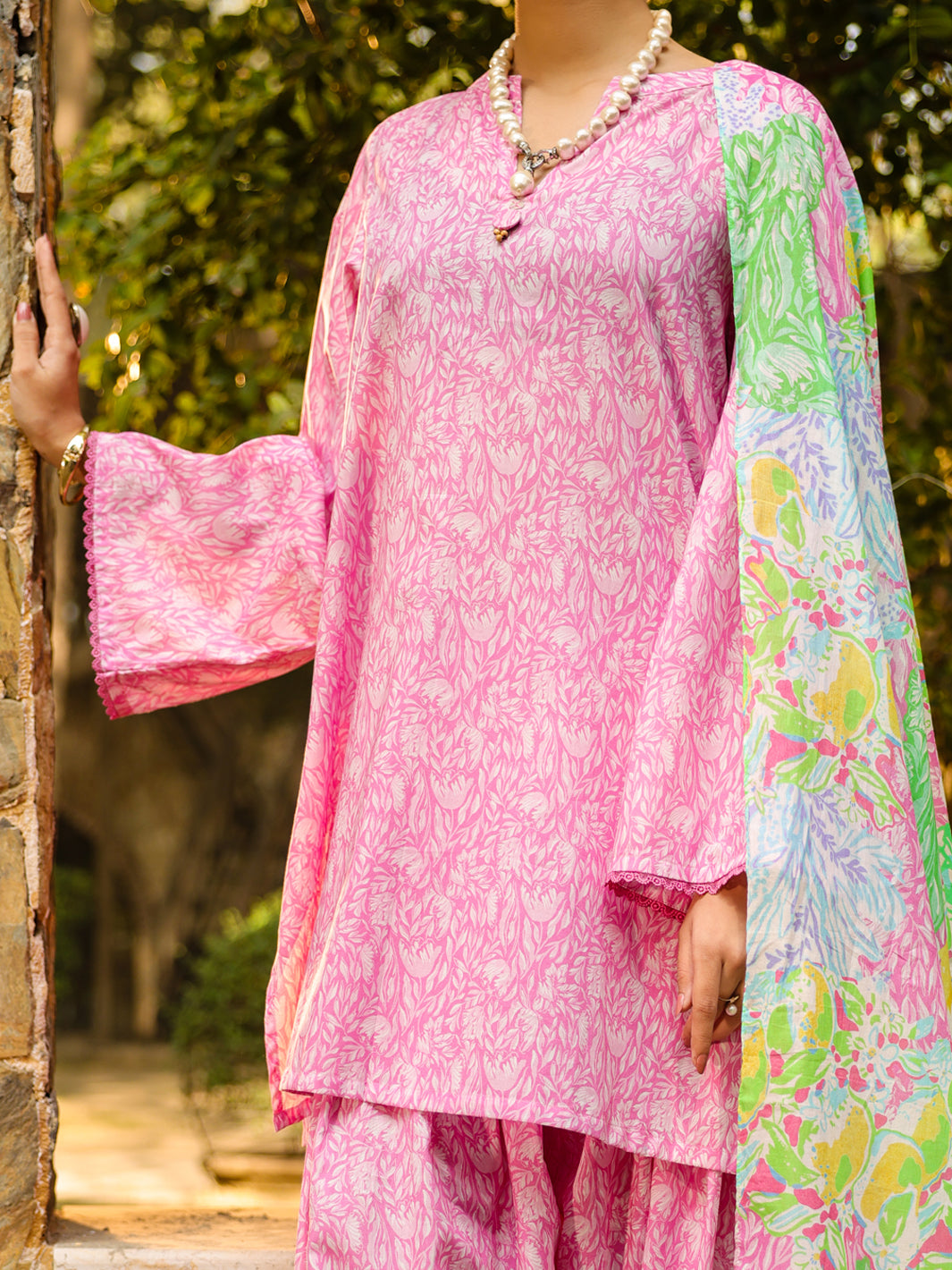 Pink Lawn 3Pc Stitched - ALP-3PS-2301