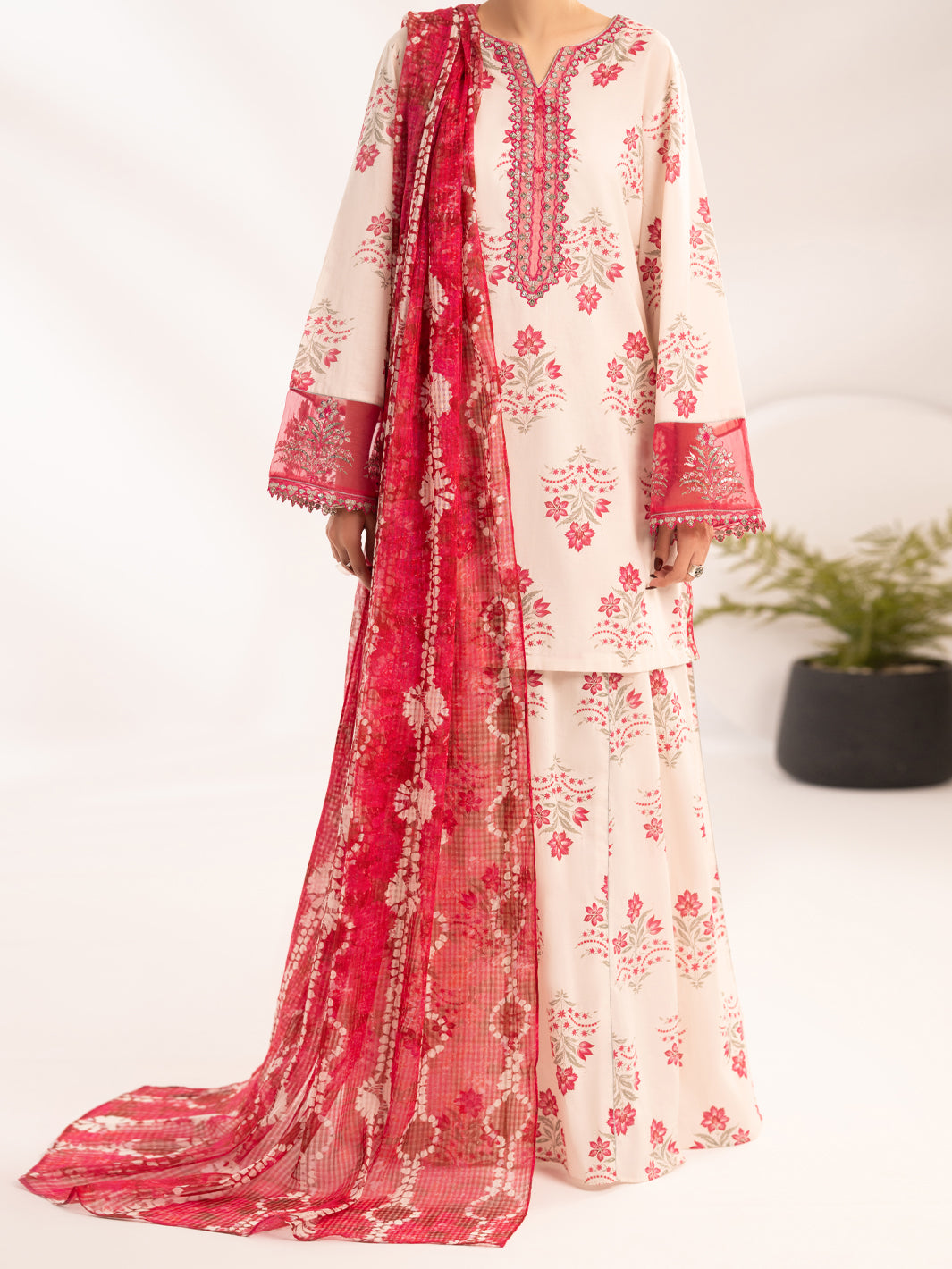 Pink Cambric 3Pc Stitched - ALP-3PS-2312