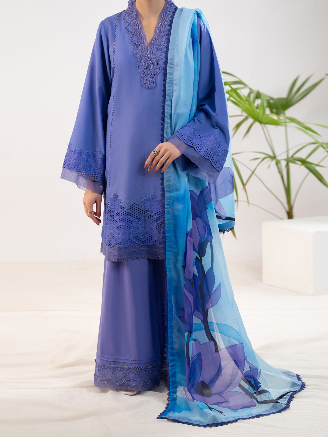 Purple Silk Lawn 3Pc Stitched - ALP-3PS-2342