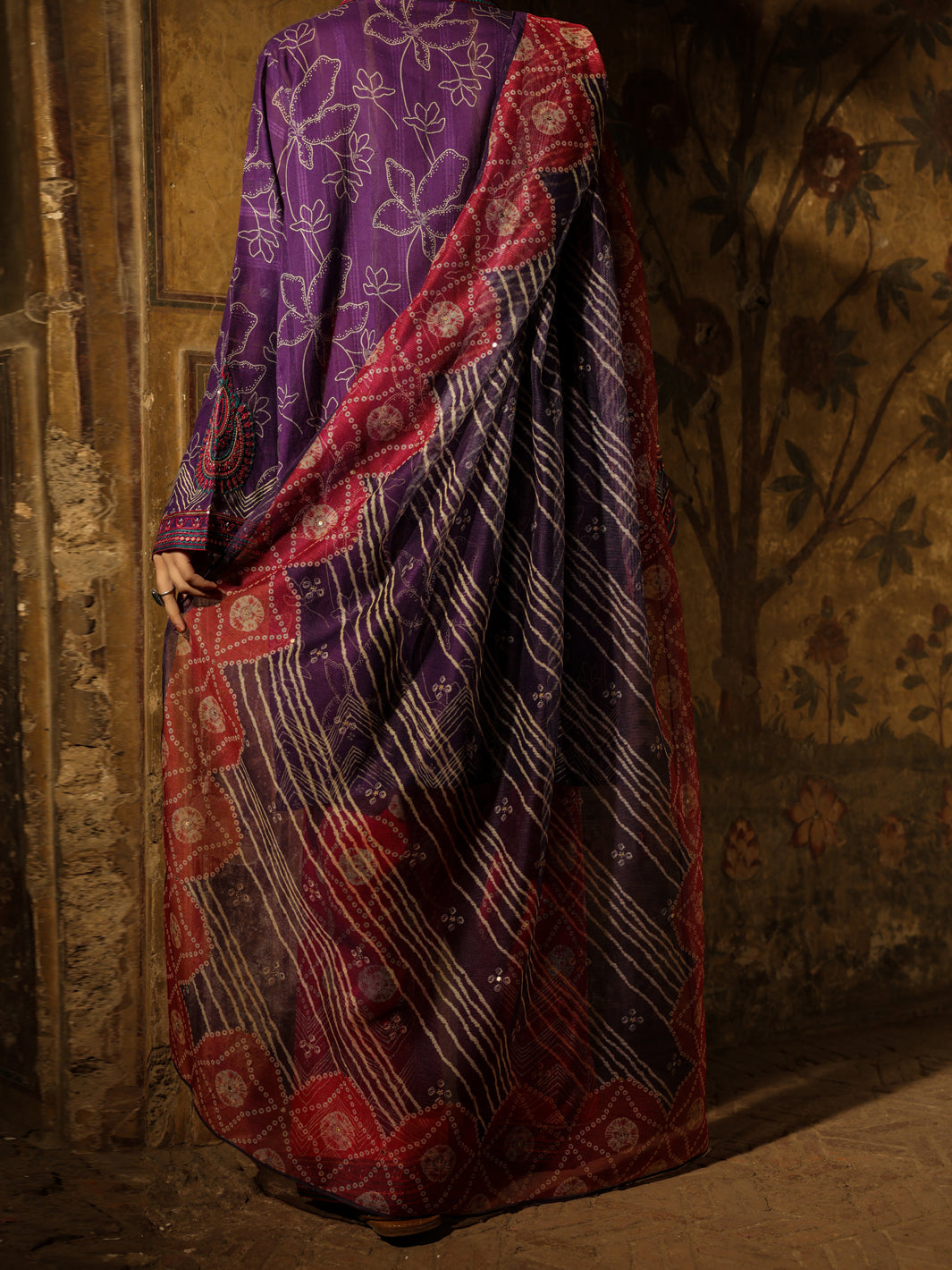 Purple Dobby 3Pc Stitched - ALP-3PS-2355