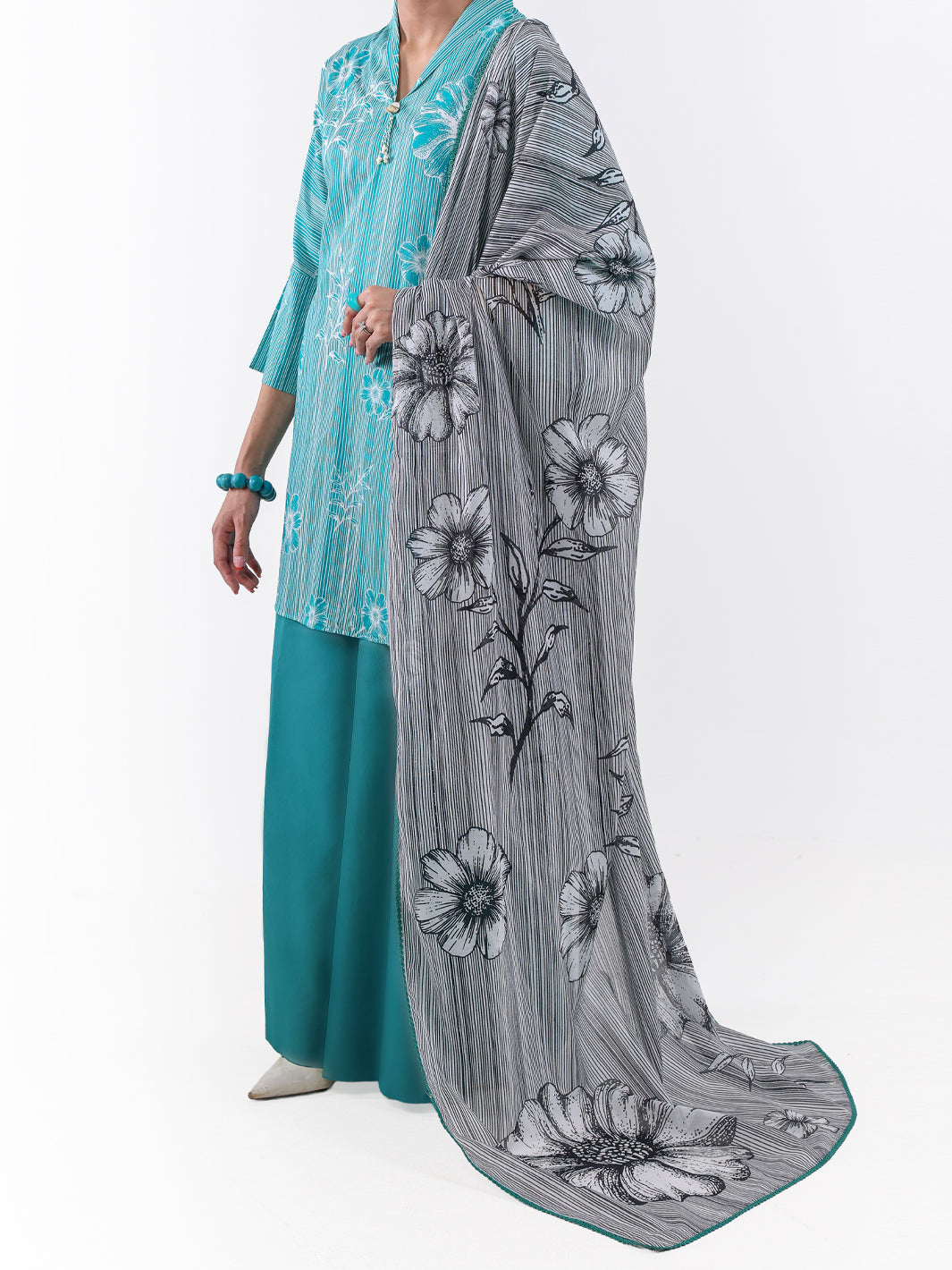 Sea Green Lawn 3Pc Unstitched - ALP-3PS-2387