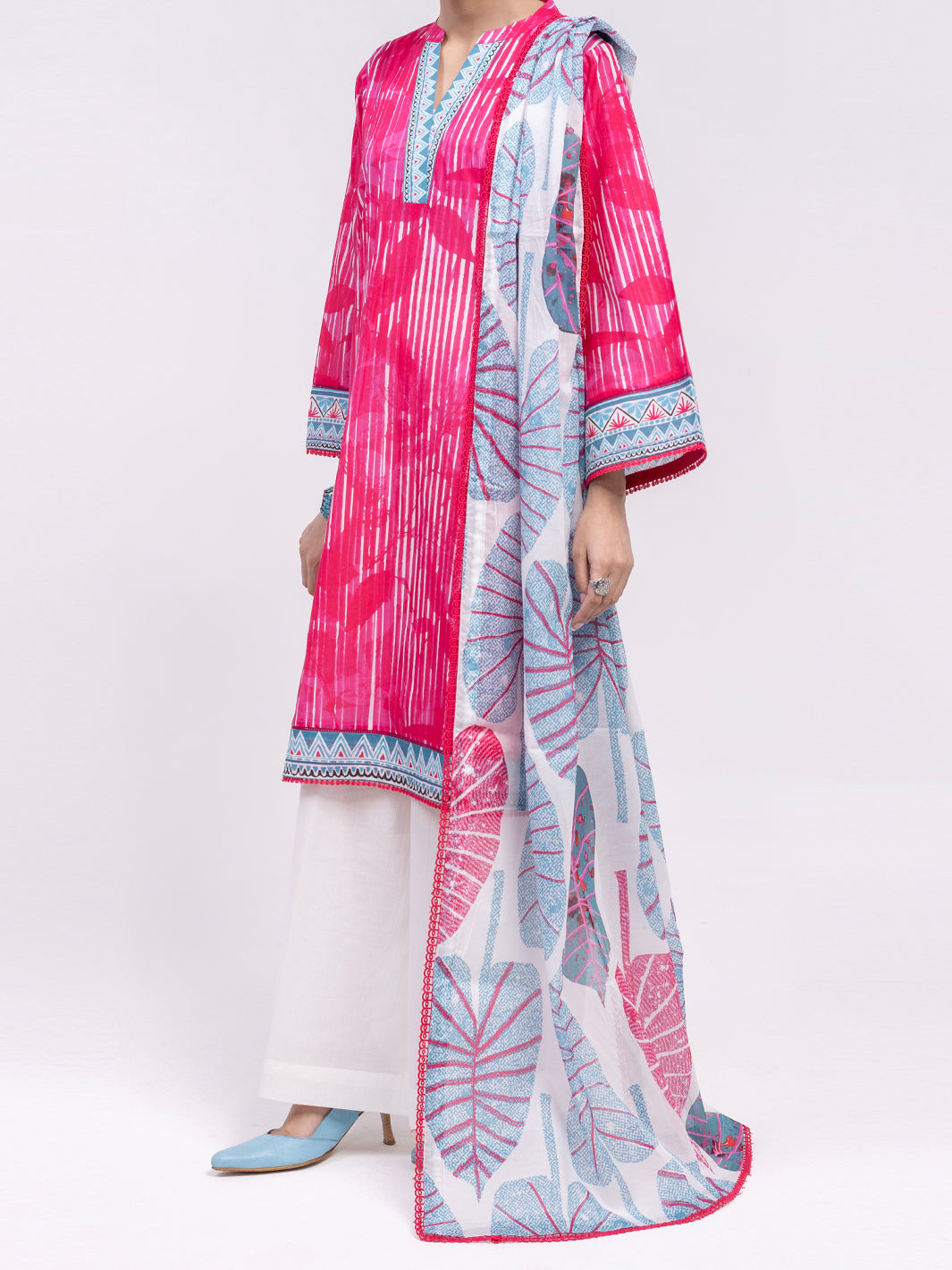 Pink Lawn 3Pc Unstitched - ALP-3PS-2391