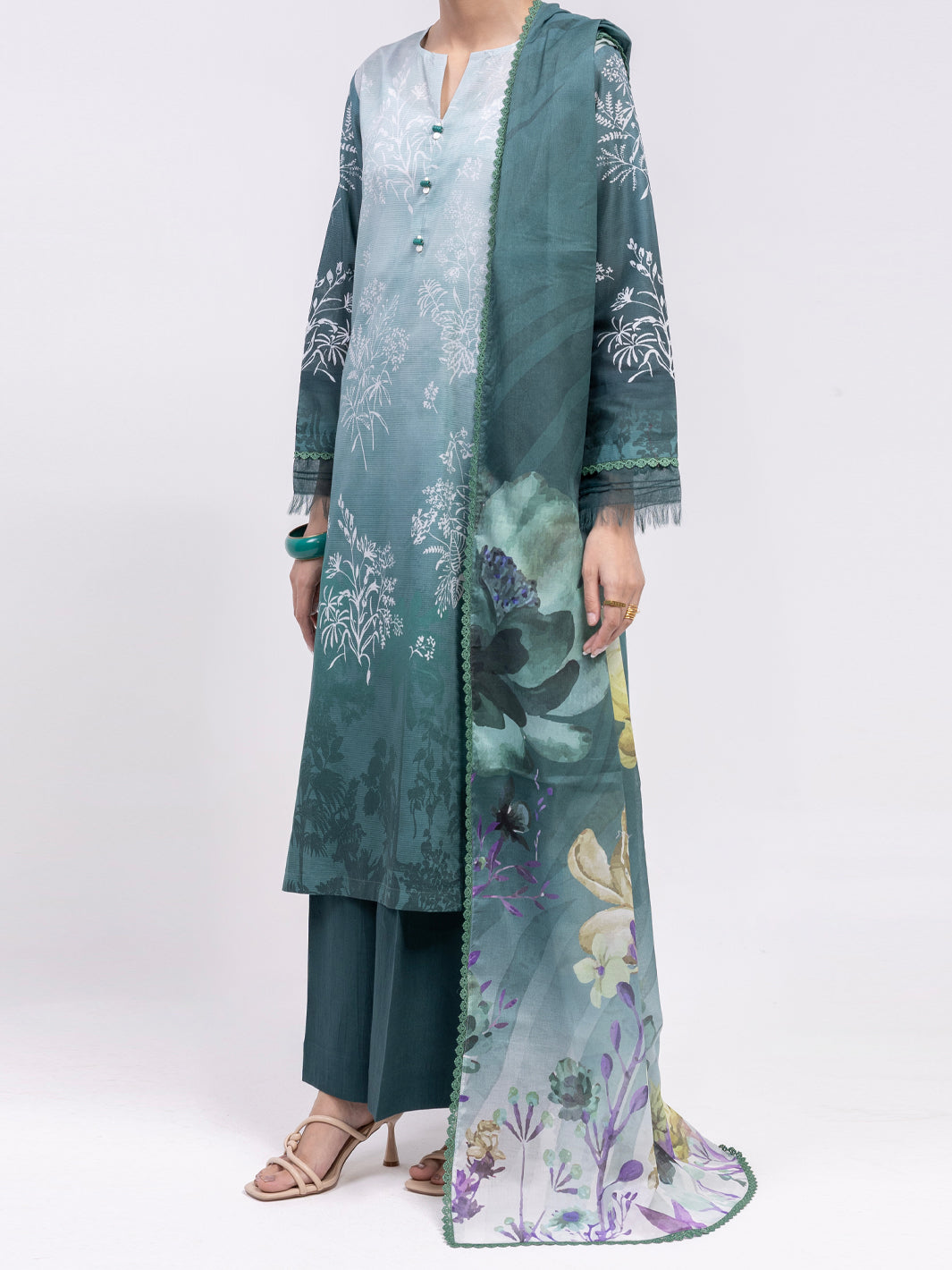 Sea Green Lawn 3Pc Unstitched - ALP-3PS-2398