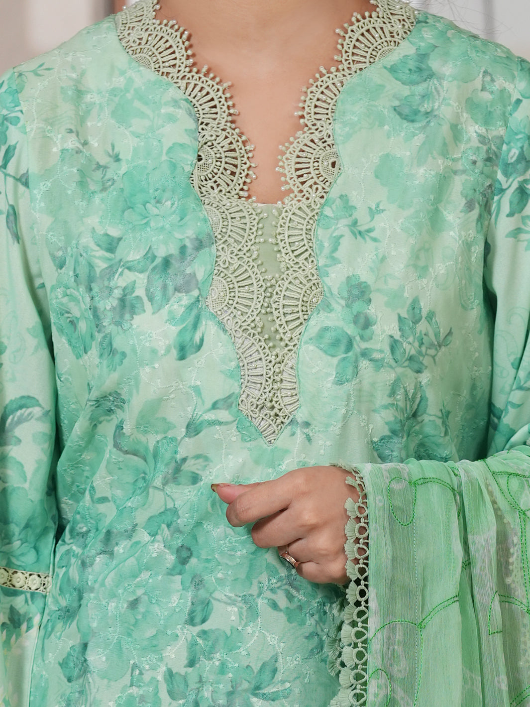 Light Green Stitched 3 Piece - ALP-3PS-2411