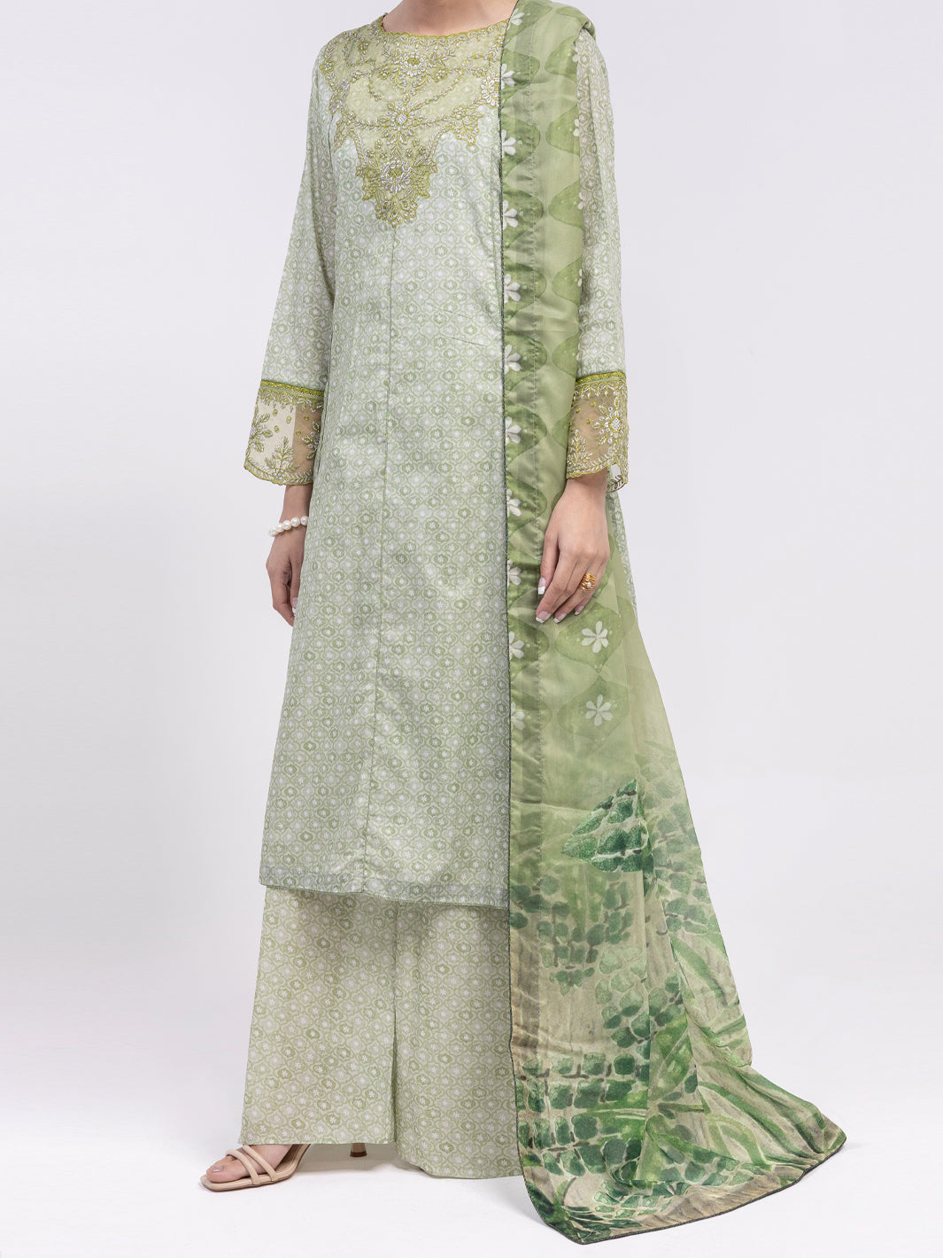 Light Green Lawn 3Pc Unstitched - ALP-3PS-2425