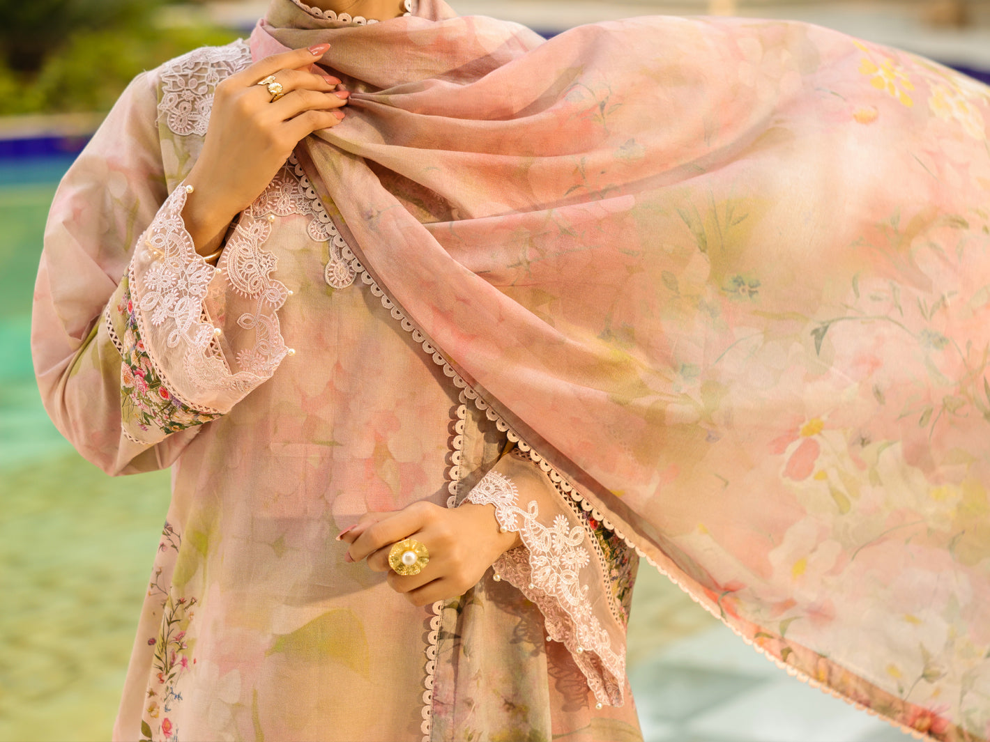 Light Pink Lawn 3Pc Unstitched - ALP-3PS-2434