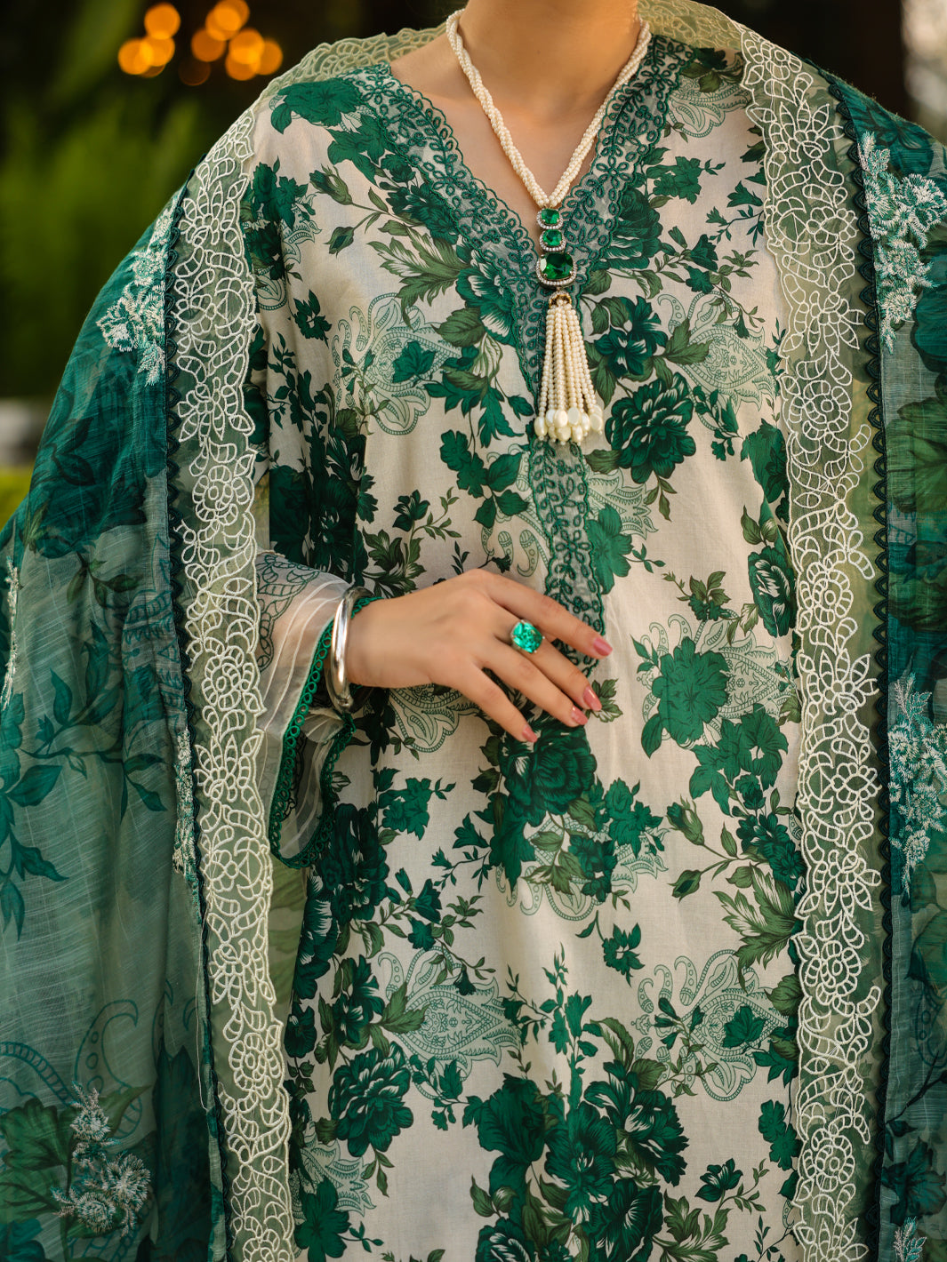 Green Lawn 3Pc Unstitched - ALP-3PS-2444