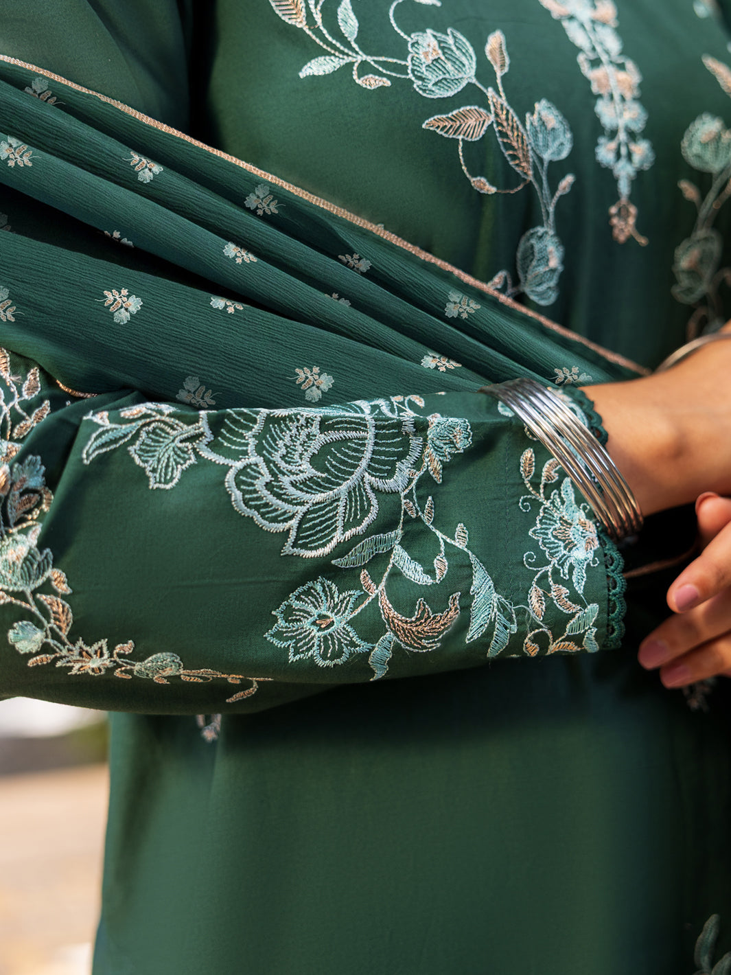 Green Stitched 3 Piece - ALP-3PS-2600