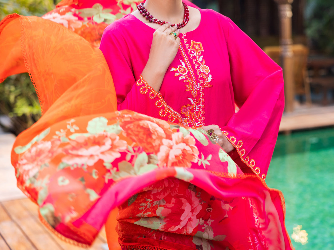 Pink Cotton Stitched 3PC - ALP-3PS-2625