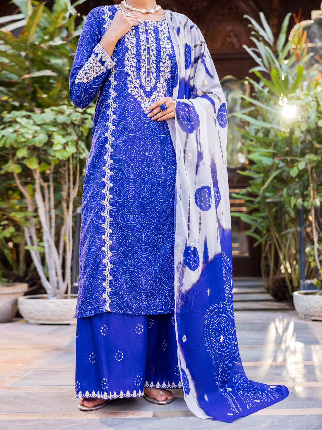 Blue Lawn Stitched 3PC - ALP-3PS-2676