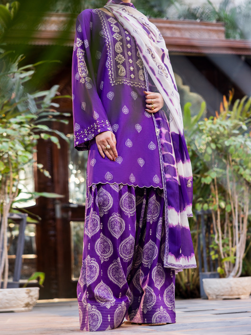 Purple Cotton 3Pc Stitched - ALP-3PS-2677