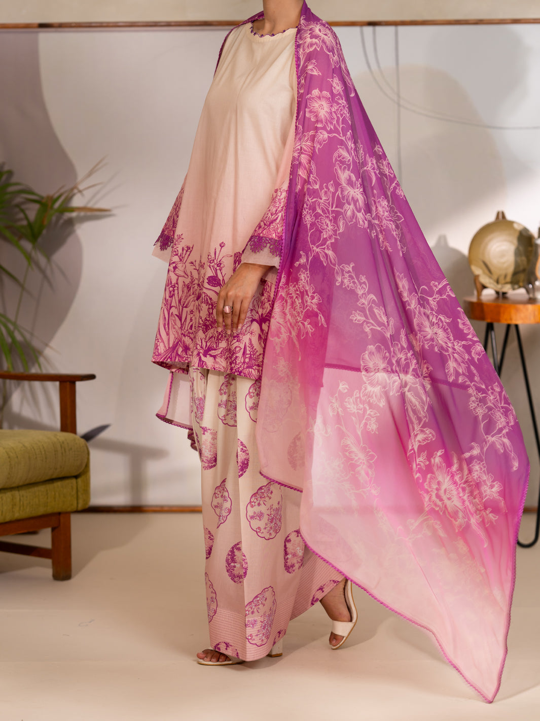 Pink Lawn 3Pc Unstitched - ALP-3PS-2715