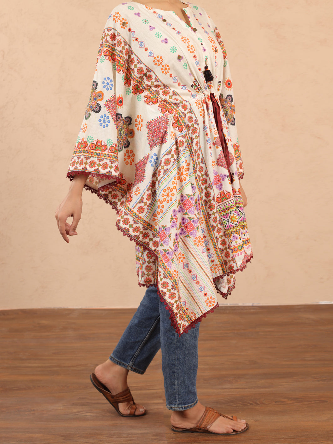 Off White Cambric Tunic - ALP-LK-1983 - Almirah Online
