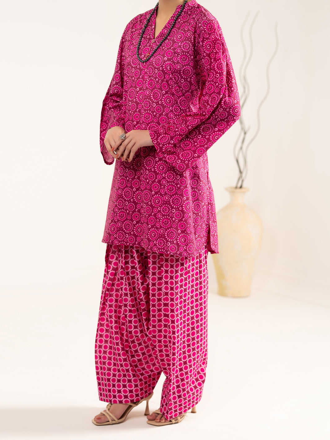 Fuchsia Lawn 2Pc Stitched - ALP-2PS-LKS-2481