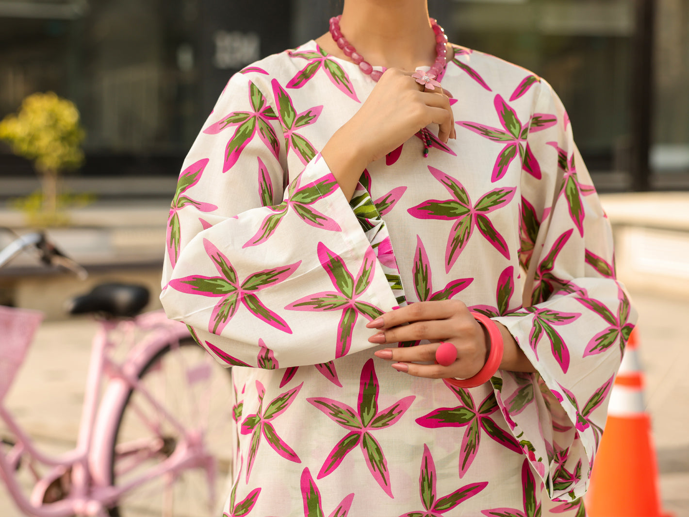 White Lawn Co-Ord Set - ALP-2PS-SLKS-2507