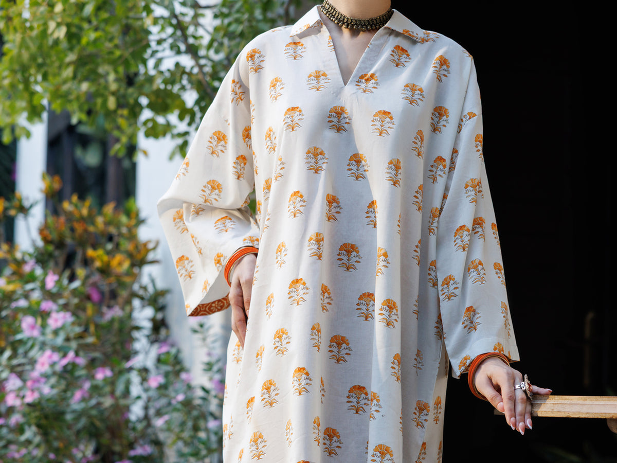 Brown Lawn Co-Ord Set - ALP-2PS-SLKS-2772
