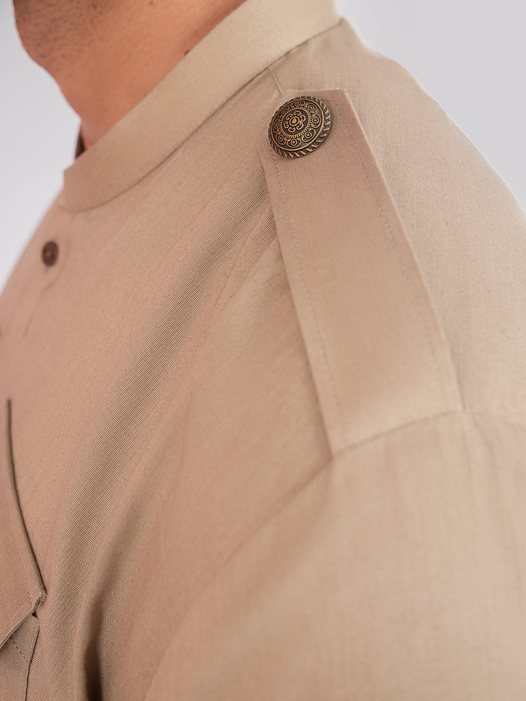 Camel Brown Cambric Short Kurta - ALSK015